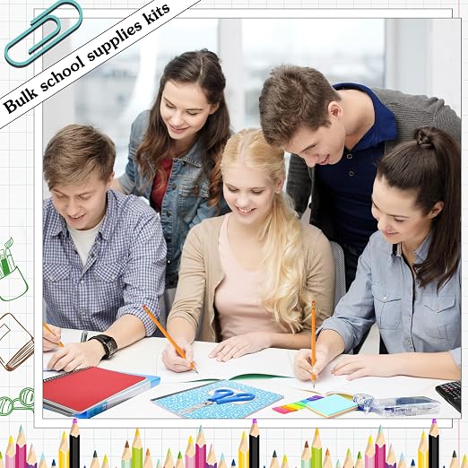 Gilprop 126 Pcs 2026 Middle High School Supplies Kit with Backpack for Student 6-12 Grades, Back to School Supplies Bulk Bundle Essential Notebook Calculator for Senior Student(Black)