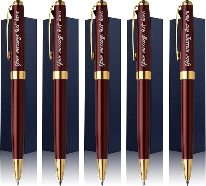 Ancolo Personalized Office Gift Pens Writing Set-Stainless Steel Fancy pens Custom with Your Name or Message, Perfect for Coworker/Friends/Manager/Lawyer/Professor 5PCS/Pack