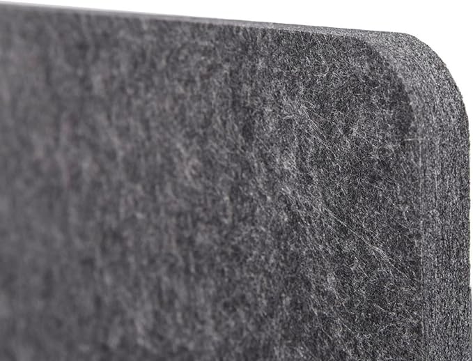 Stand Up Desk Store ReFocus Raw Clamp-On Acoustic Desk Divider Mounted Privacy Panel to Reduce Noise and Visual Distractions (Anthracite Gray, 23.6" x 16")