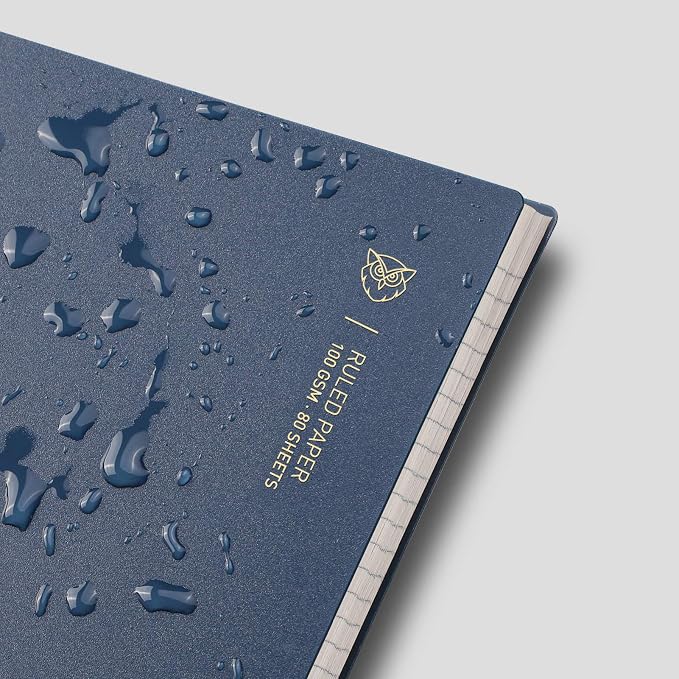 EMSHOI B5 Spiral Notebook 3 Pack, 480 Pages 100GSM Ink-Proof College Ruled, Waterproof Plastic Hardcover Twin-Wire Binding Journal for School Office Work, Blue