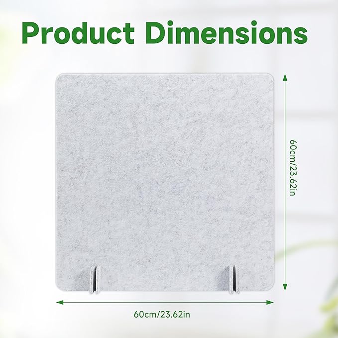 4 Pack Desk Privacy 23.6" x 23.6" Acoustic Divider Panel Portable Desk Partition Desk Divider Noise Visual Isolate Table Divider for Student Study Reception Area Office Library