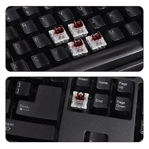 Mechanical Keyboard Switches, 50 Pcs 3 PIN Brown Keyboard Clickers Replacement Dustproof Clicky Switches for Most Mechanical Gaming Keyboards