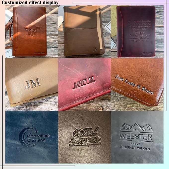 Genuine Leather Folder Portfolio, Leather File Folder Organizer，Envelope Document Holder for Men&Women, Personalized Folio Laptop Sleeve Case for 15" Laptops, Tablets