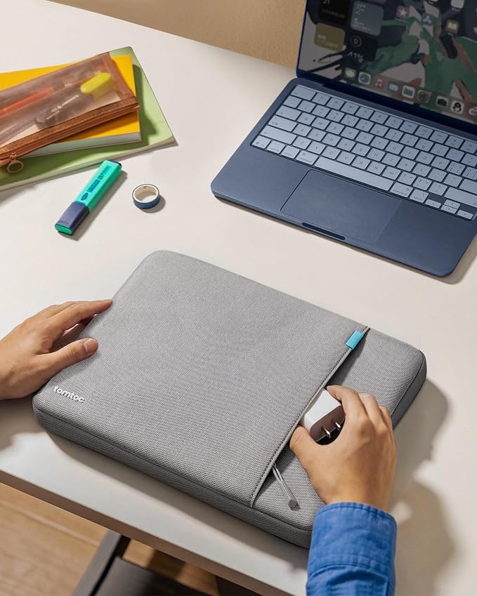 tomtoc 360° Protective Laptop Sleeve Designed for 13-inch New MacBook Neo A3404 (2026) A18 Pro Chip, Water-Resistant Shockproof Computer Case Bag Fits 12-13 Inch Surface Pro Copilot+ PC