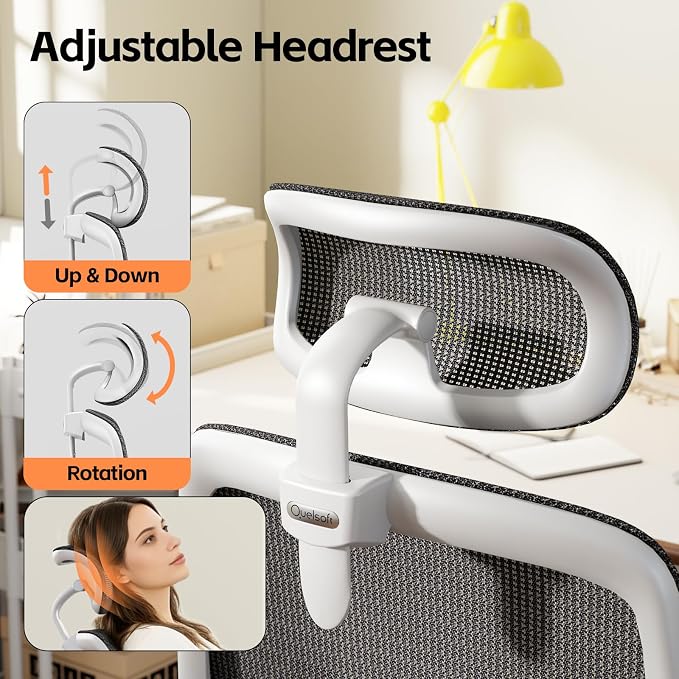 Ergonomic Office Chair, Home Office Desk Chairs, 3D Lumbar Support High Back Desk Chair, Comfortable Computer Chair & Gaming Chair for Office & Home - Silver