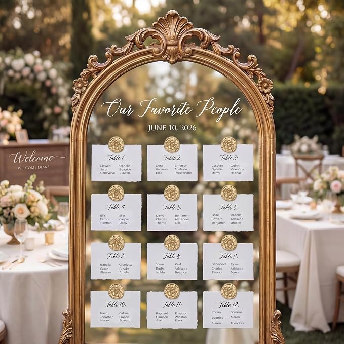 UNIQOOO Wax Seal Stickers - 3D Vintage Floral Wedding Invitation Envelope Botanical Seal Stickers, 50 Pcs Self- Adhesive Light Gold Flower Stickers, Perfect for Invitation, Gift Wrapping, Party