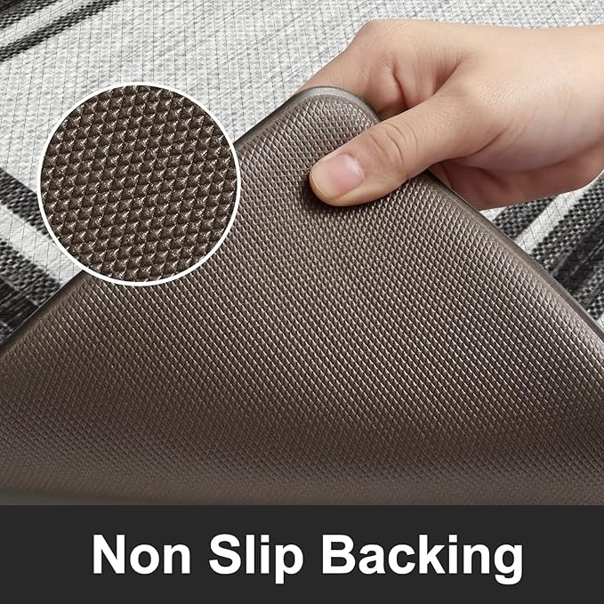 KIMODE Kitchen Rugs Cushioned Anti Fatigue Kitchen Mat Non-Skid Waterproof Kitchen Runner Rug Ergonomic Comfort Foam Standing Mat for Kitchen Decor,Floors,Office,Laundry,Black