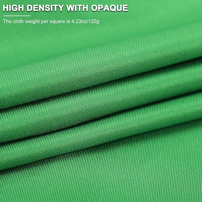 Aimosen 10x10FT Green Screen Backdrop for Photography, Large Background for Zoom Meetings, High Density Polyester Fabric Chromakey Backdrop Curtain for Video Photoshoot Studio Gaming