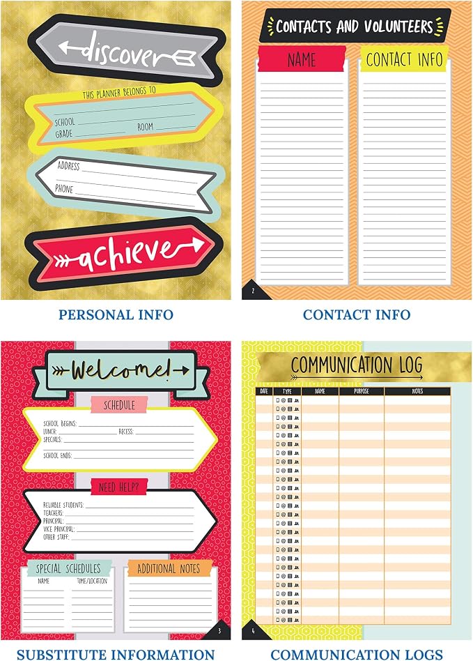 Carson Dellosa Aim High Teacher Planner 2026-2027, Undated 8" x 11" Lesson Plan Book With Stickers, Class Schedule and Weekly Calendar School Supplies, Classroom Must Haves and Homeschool Essentials