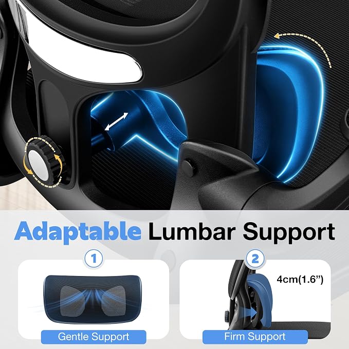 ALLGOD Ergonomic Office Chair, Breathable Mesh Ergonomic Desk Chair with Adjustable Lumbar Support, Flip-up Armrests, Computer Chairs Comfortable for Home, Office, Work, 300lbs, Black (8Pack)