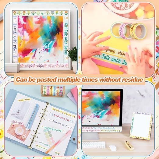 24 Rolls Back to School Christian Washi Tape Gifts Bulk Graduation Vbs Religious Scripture Kawaii Cute Bible Verse Washi Tape for Bible Journaling Crafting Students Biblestudy Stationery
