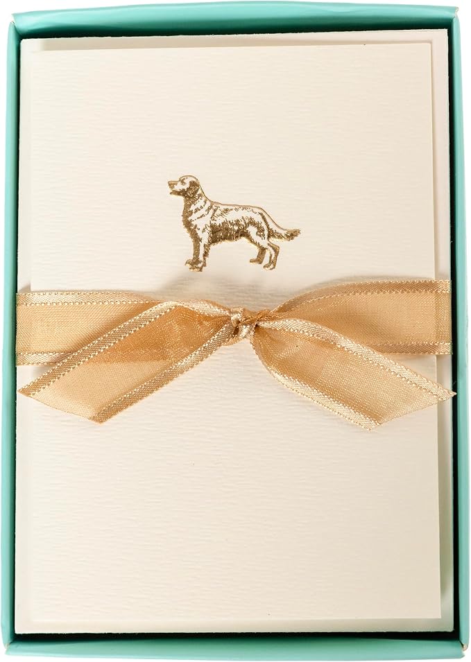Graphique La Petite Presse Golden Retriever Boxed Notes | Blank Note Cards with Envelopes | 10 Count All Occasion Greeting Card Set | 3.25 x 4.75 Inches | High Quality Thick Paper Stationery with Unique Design