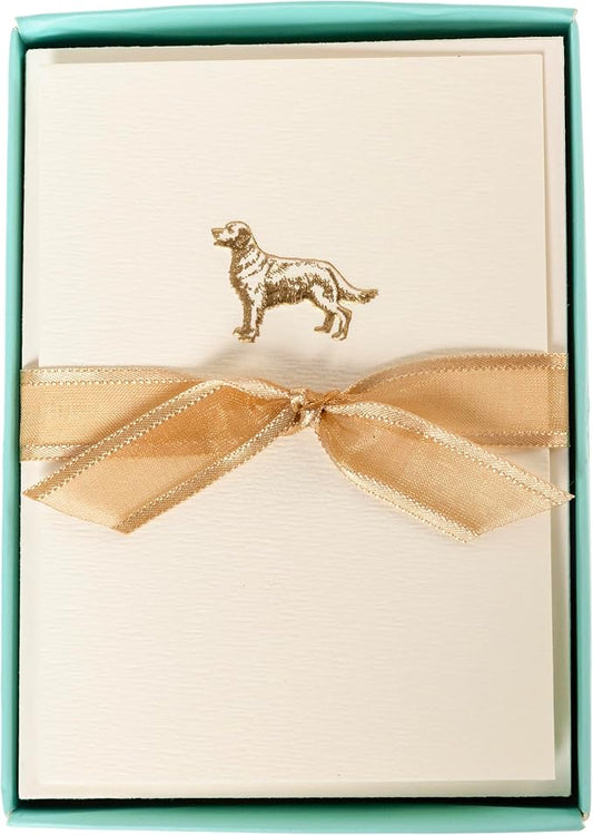 Graphique La Petite Presse Golden Retriever Boxed Notes | Blank Note Cards with Envelopes | 10 Count All Occasion Greeting Card Set | 3.25 x 4.75 Inches | High Quality Thick Paper Stationery with Unique Design