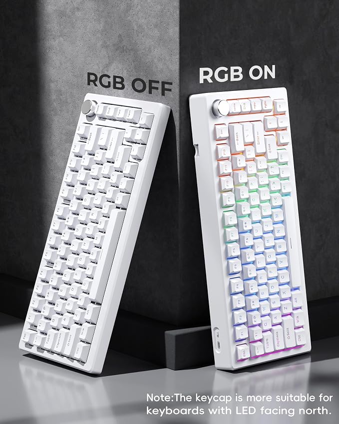 SDYZ x XVX Doubleshot PBT Keycaps for Mechanical Keyboards - Shine Through Keycaps, Full 131 Key Set, OEM Profile, Backlit - White