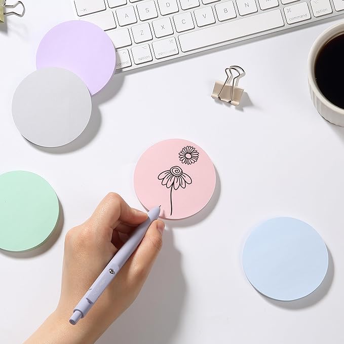 Mr. Pen Round Sticky Notes - 12 Pads, 720 Sheets, Morandi Color, 2.8" x 2.8" Circle Sticky Notes (Pack of 2)
