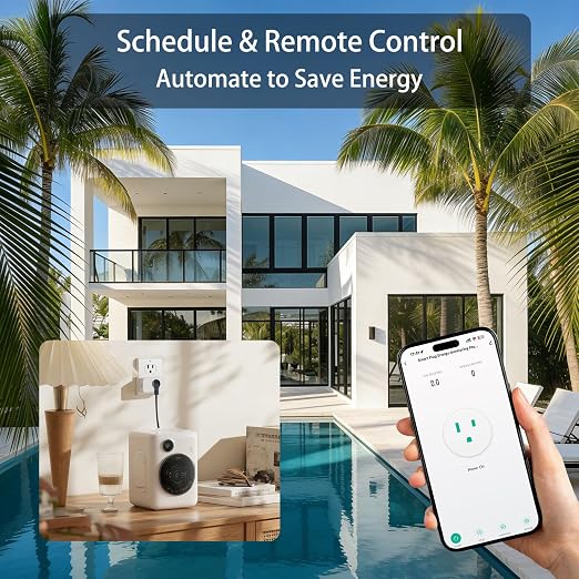 Smart Plug with Energy Monitoring, 15A 1800W 2.4Ghz Wi-Fi Outlet 4-Pack, Pro Series Tuya Smart Plug, Compatible with Alexa & Google Assistant, Programmable Timer, ETL & FCC Certified