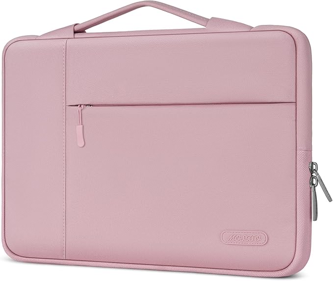 MOSISO Laptop Case 12.3 inch, 11.6-12.3 inch Laptop Sleeve with Handle Compatible with MacBook Air 11, Acer HP Dell Lenovo Samsung ASUS, Surface Pro, Polyester Multifunctional Computer Bag, Pink