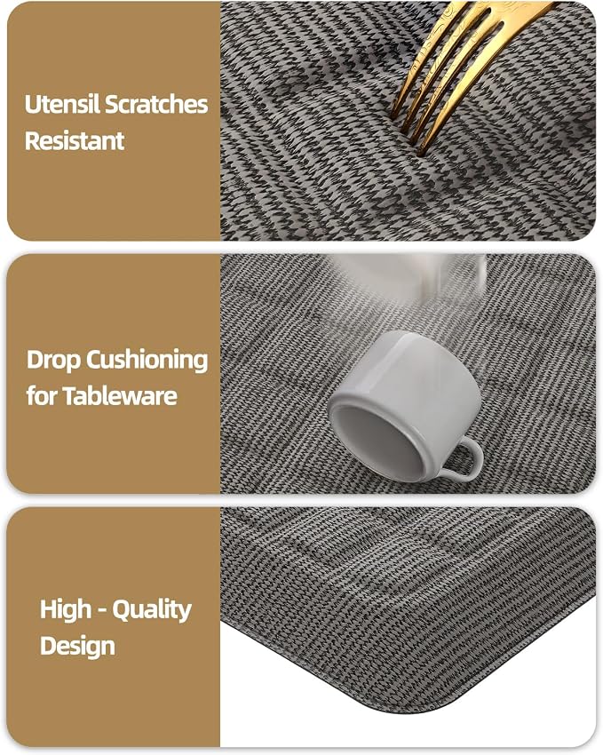 Color&Geometry Kitchen Floor Mat 20x32 Extra Thick Anti Fatigue, Grey | 0.9in High Dense Foam Mat For Standing Comfort,Easy Clean,Stain Resistant,Beveled Safe Edges,Stress/Pian Relief,Foot Rest