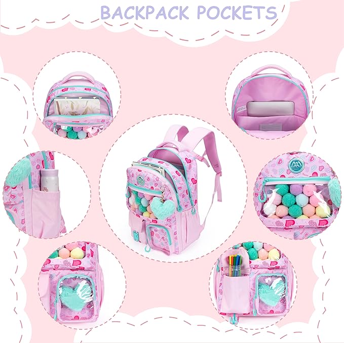 Cute Backpack for Girls Aesthetic Backpack School Backpack for Girls Backpack with Lunch Box Back to School Supplies