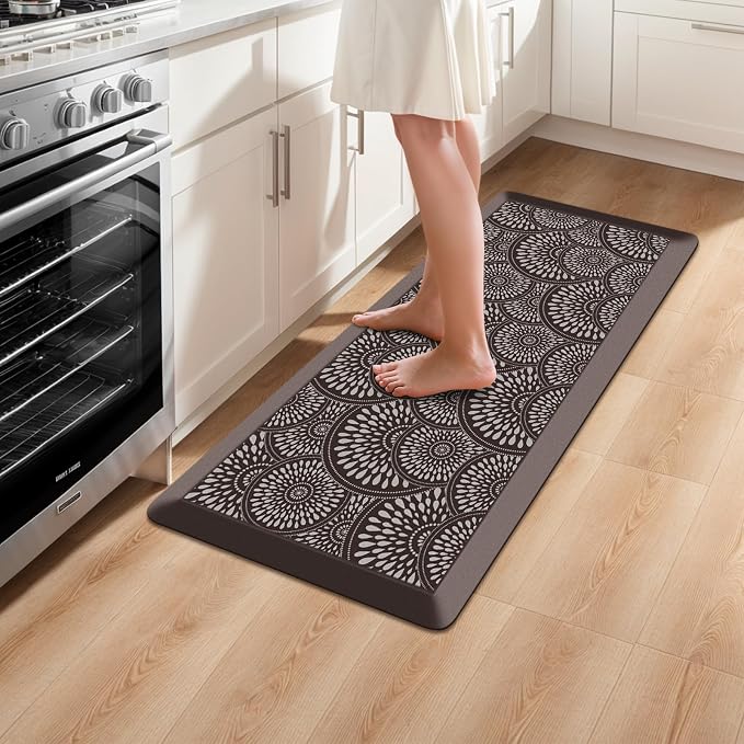 Mattitude 4/5 Inch Kitchen Mat, 17.3x39in Heavy Duty Ergonomic Comfort Foam Standing Desk Mat, Waterproof Non-Slip Standing Mats and Rugs for Kitchen, Office, Chocolate