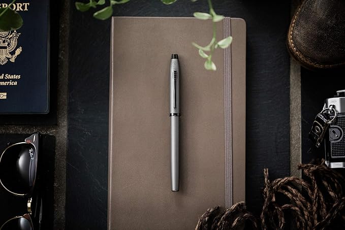Cross Century® II Fountain Pen Gunmetal Gray with Polished Black PVD Appointments and Polished Black PVD Coated Stainless Steel Fine Nib