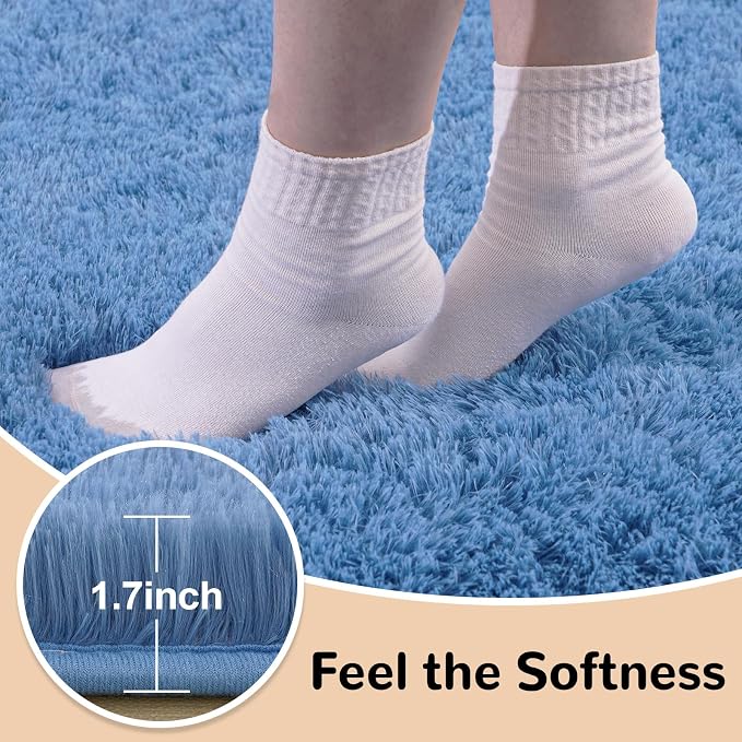 Mugorn Small Soft Shag Rugs for Bedroom, 2x3 Fluffy Area Rugs for Living Room