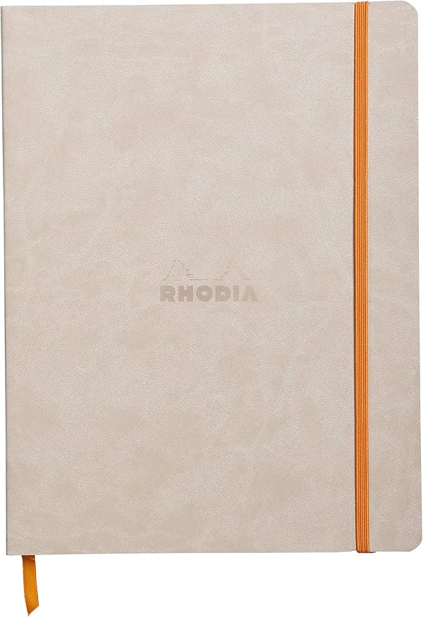 Rhodia Rhodiarama SoftCover Notebook - 80 Lined Sheets - 9 3/4 x 7 1/2 - Beige Cover, 117505C