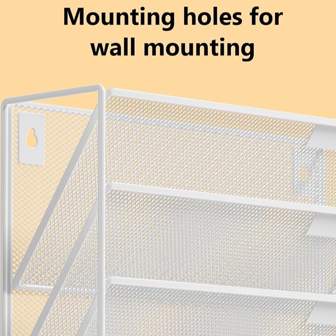 Kuntine.B 6-Tier Wall File Organizer Hanging File Organizer Cubicle Organizer Wall File Holder for Office Home (White, 6 Tier)