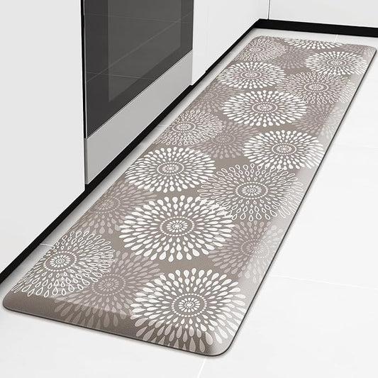 LuxStep Kitchen Mat Waterproof Kitchen Rugs for Floor Cushioned Anti-Fatigue Mat Non-Slip Standing Desk Mat Comfort Floor Mats for House Sink Office 17.3" x 60" Khaki
