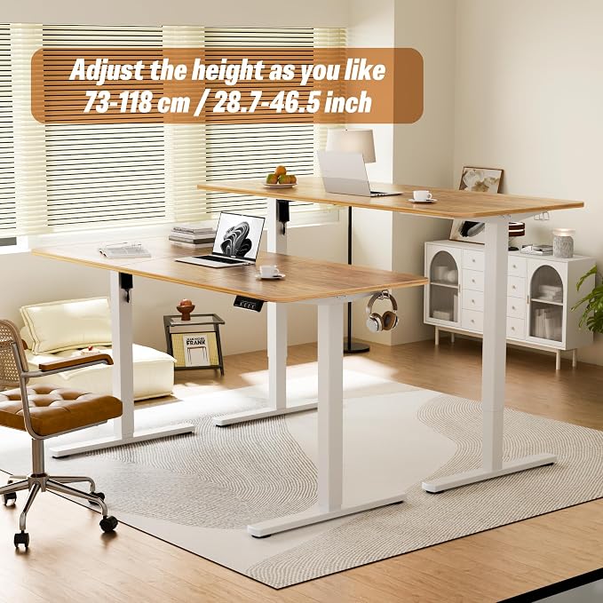55"x24" Standing Desk, Height Adjustable Sit-Stand for Home Office | Electric Adjustable Standing Desk, Sit to Stand Computer Office Desk with Splice Board, Memory Preset, Lifts 28.7''-46.5"
