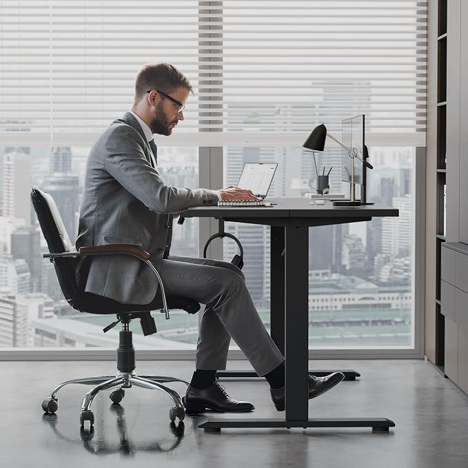 Klicelor L Shaped Standing Desk 75 x 61 Inch, Electric Height Adjustable Corner Desk for Home Office Workstation, Ergonomic Sit Stand Computer Table with Memory Controller, Black