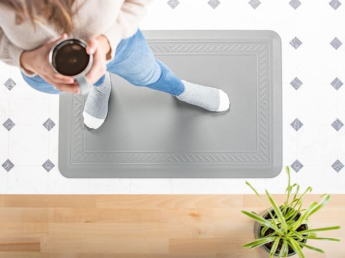 WeatherTech ComfortMat, 24 by 36 Inches Anti-Fatigue Comfort Mat, Bordered Pattern, Grey