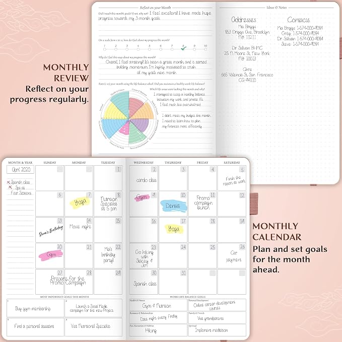 Legend Planner Hourly Schedule Edition – Deluxe Weekly & Daily Organizer with Time Slots. Time Management Appointment Book Journal for Work & Personal Life, Undated, A5 Hardcover – Rose Gold Gold