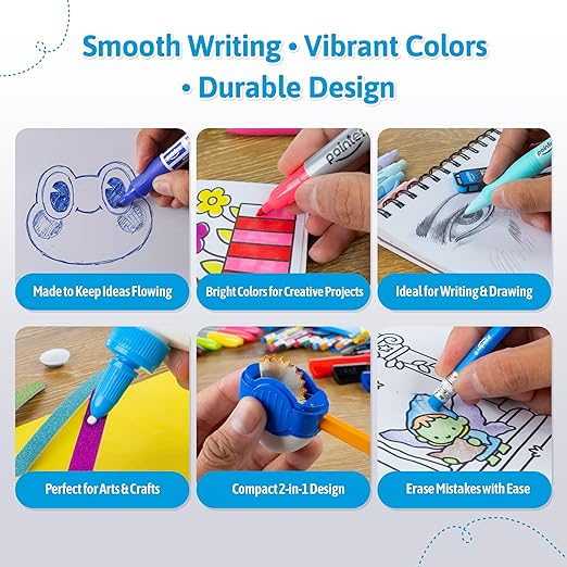 Pointer School Supplies Bundle Kit – A Back to Learning Set Student Value Pack Essentials for Classroom, Writing, Drawing, Crafting, Study Materials Kids, Teens, Home Use Academic Essentials – 62 Pcs