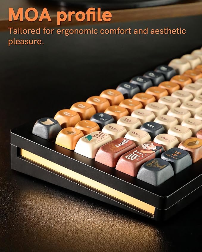 Keymatic Cute Keycaps Magic Academy Theme Keycap Set Dye Sub PBT Custom Keycap 133 Anime MOA Profile Key caps for Mechanical Keyboard for 61/68/84/87/98/99/100/104/108 Keys(Only Keycap Set)