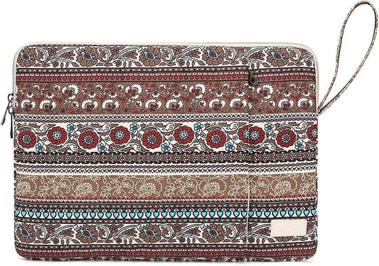 Laptop Sleeve 13.3 inch14 Inch, 15.6inchWater Resistant Traveling Computer Cover with Handle, Shockproof Protective Carrying Laptop Case (Y8-Khaki Bohemia, 12.5 inch-13.5 inch)