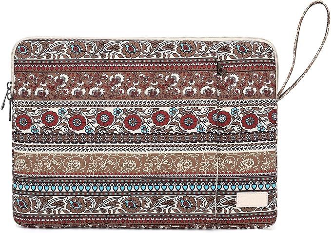 Laptop Sleeve 13.3 inch14 Inch, 15.6inchWater Resistant Traveling Computer Cover with Handle, Shockproof Protective Carrying Laptop Case (Y8-Khaki Bohemia, 14 inch)