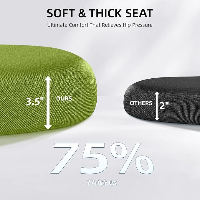 FelixKing Office Chair, Desk Chair with Adjustable Lumbar Support, Ergonomic Computer Chair with High Back and Armrest, Adjustable Height Gaming Chair Home Office Swivel Chair(Avocado Green)