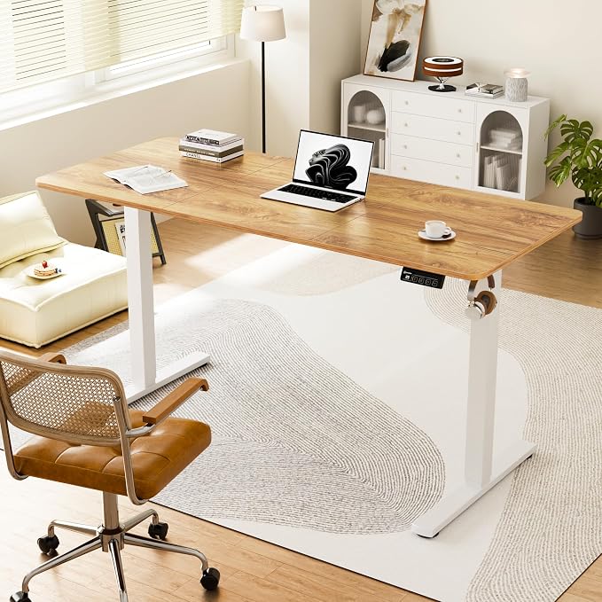 55"x24" Standing Desk, Height Adjustable Sit-Stand for Home Office | Electric Adjustable Standing Desk, Sit to Stand Computer Office Desk with Splice Board, Memory Preset, Lifts 28.7''-46.5"