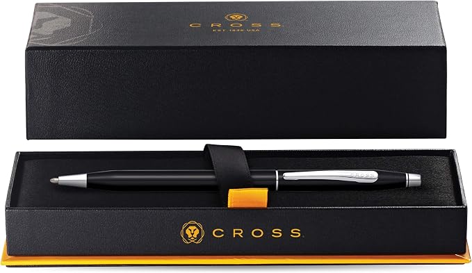 Cross Classic Century Refillable Gel Ink Rollerball Pen, Fine Rollerball, Includes Premium Gift Box - Black Lacquer