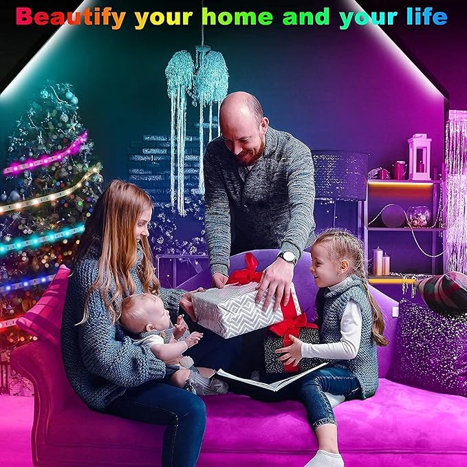 Tenmiro 65.6ft Led Strip Lights Smart Led Light Strips Music Sync Color Changing LED Lights App Control Led Lights for Bedroom Party Home Decoration
