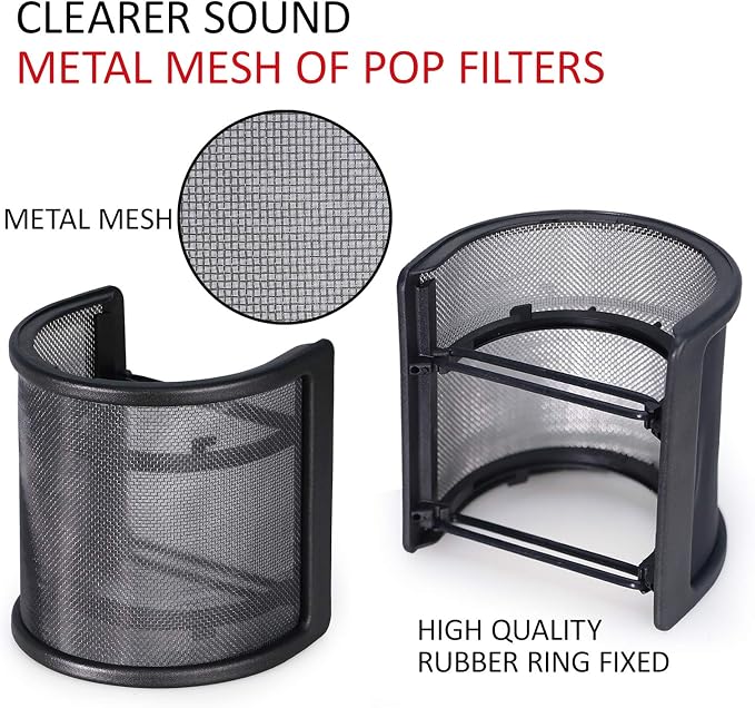 YOUSHARES QuadCast Mic Pop Filter - Microphone Windscreen Mask Shield Compatible with HyperX QuadCast S USB Gaming Microphone