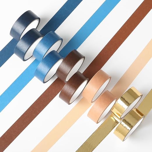 Mr. Pen- Washi Tape Set, 10 Rolls, 5 Yards/Roll, Washi Tape for Scrapbook | Arts, Crafts, Journals and Planners, Terra Nova Palette