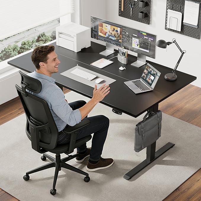 Agilestic Electric Standing Desk, 63 x 28 Inches, Black