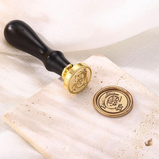 Yoption Traditional Initial Alphabet Wax Seal Stamp with 120 Antique Gold Wax Seal Beads Kit for Wedding Engagement Party Invitation Envelope Christmas Gift Wrap - Letter G