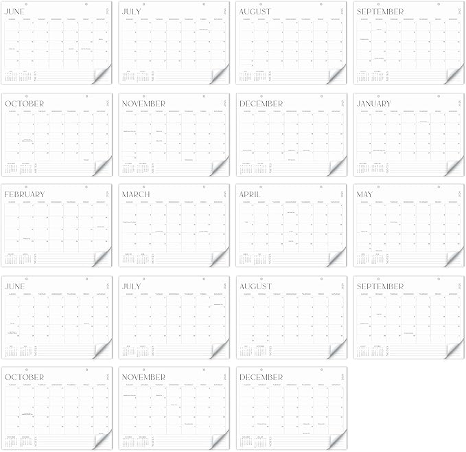 Aesthetic 2026-2027 Desk Calendar - Runs From June 2026 Until December 2027 - Large Minimalistic Office Desktop/Wall Calendar 16"x12" for Easy Organizing