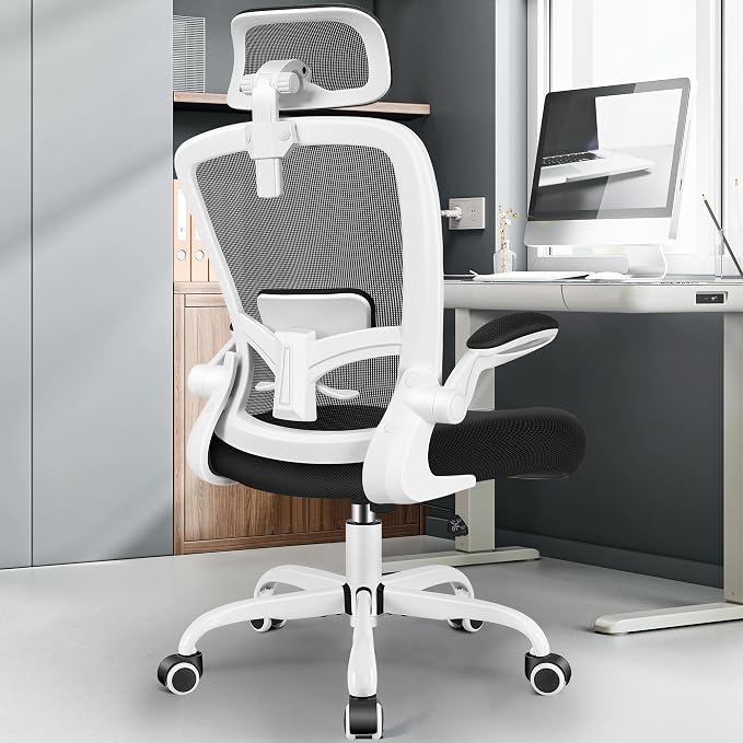 FelixKing Office Chair, Desk Chair with Adjustable Lumbar Support, Ergonomic Computer Chair with High Back and Armrest, Adjustable Height Gaming Chair Home Office Swivel Chair(White)