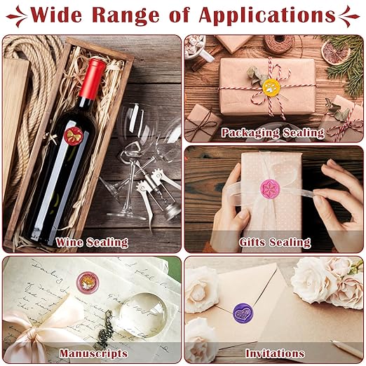 Upgraded Wax Seal Stamp Kit, Anezus 790pcs Sealing Stamp Kit with Wax Seal Beads, Stamps, Warmer, Vintage Envelopes, and Gift Box for Letter Sealing, Invitation Cards, Craft Decoration