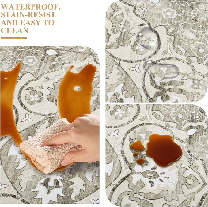 Ileading Anti Fatigue Kitchen Rugs Sets of 2 Cushioned Kitchen Mats for Floor Waterproof Kitchen Mat Set Non Slip Comfort Standing Mat for Kitchen, Office, Sink, Laundry