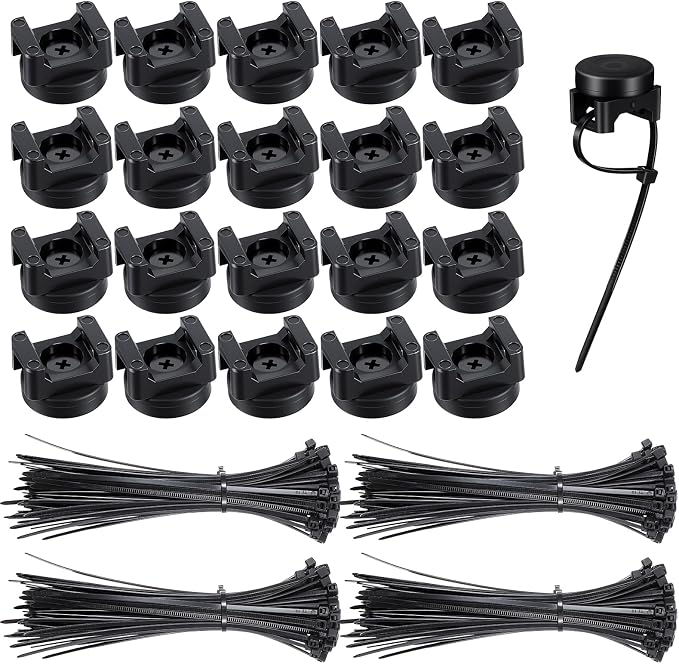 Molain Magnetic Zip Tie Mounts, 20Pcs Magnetic Clips with 100Pcs Magnetics Cable Ties, Heavy Duty Magnetics Wire Holder for Cable Management